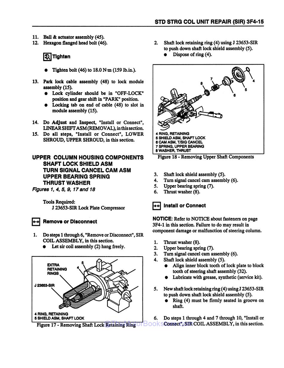 1995 Chevrolet & GMC S / T Truck Shop Manual - Sample Page 1 - Steering Column
