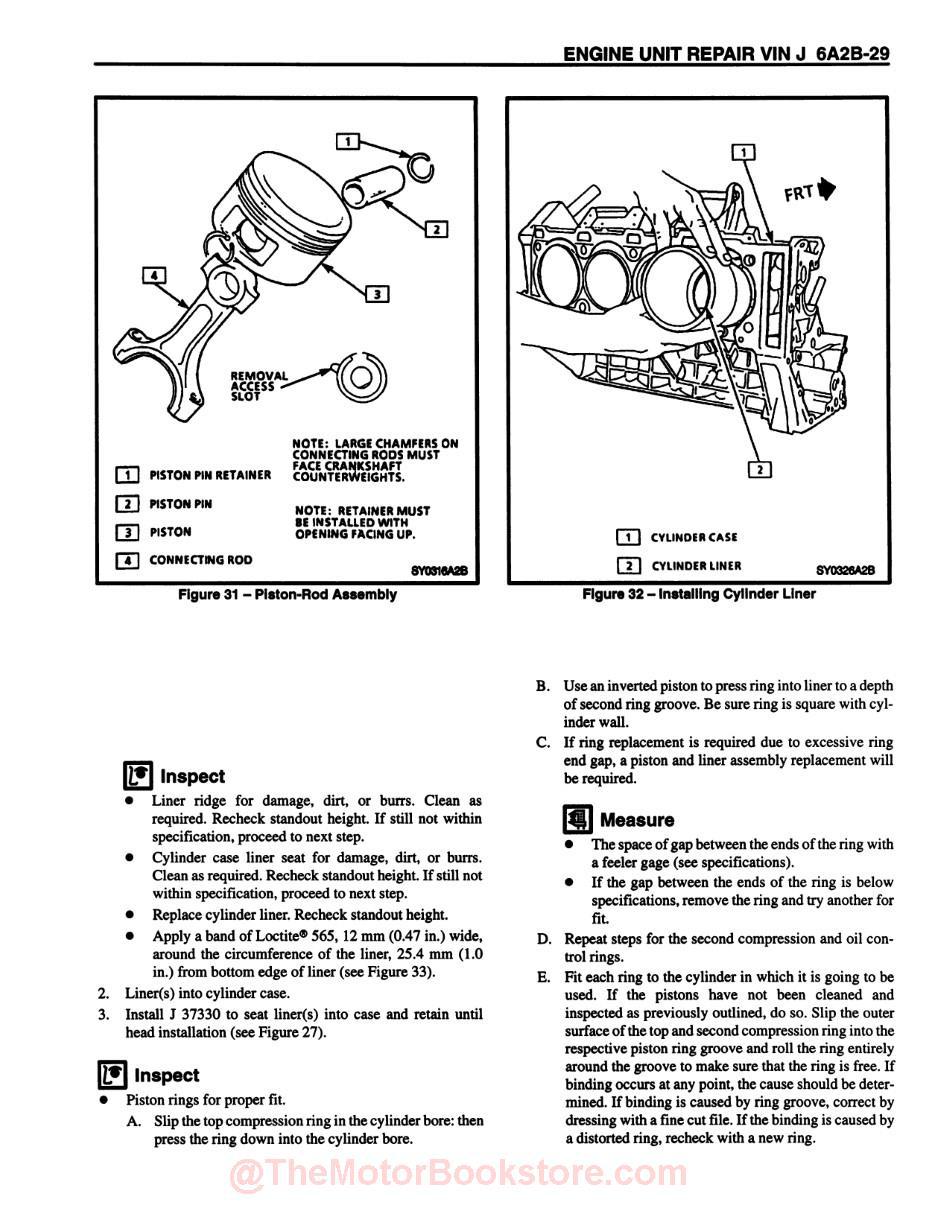 1995 Chevy Corvette Service Manual - Sample Page - Engine Unit Repair