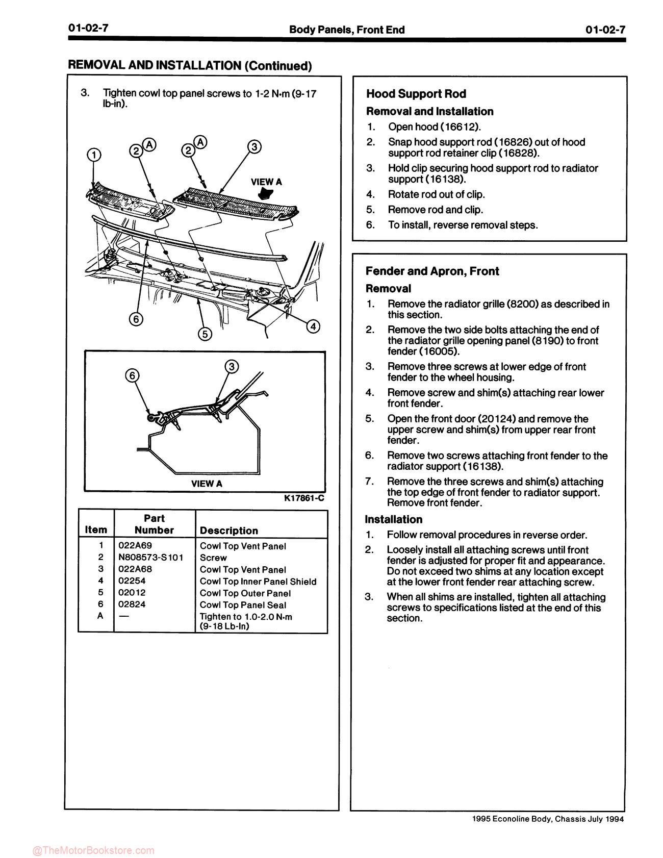 1995 Ford Econoline Service Manual - Sample Page 1