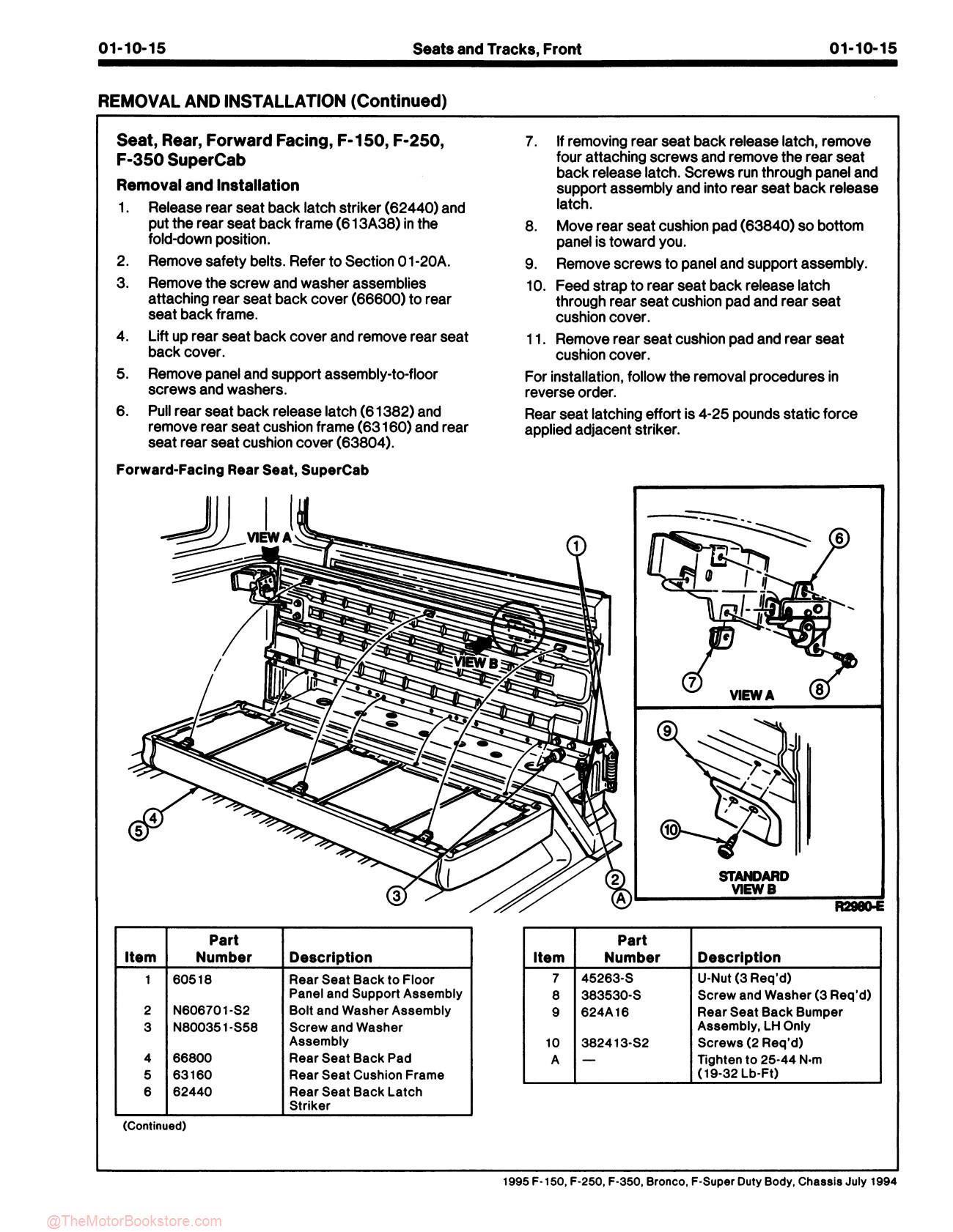 1995 Ford F-150 / F-250 / F-350 Truck, Bronco Service Manual - Sample Page 1