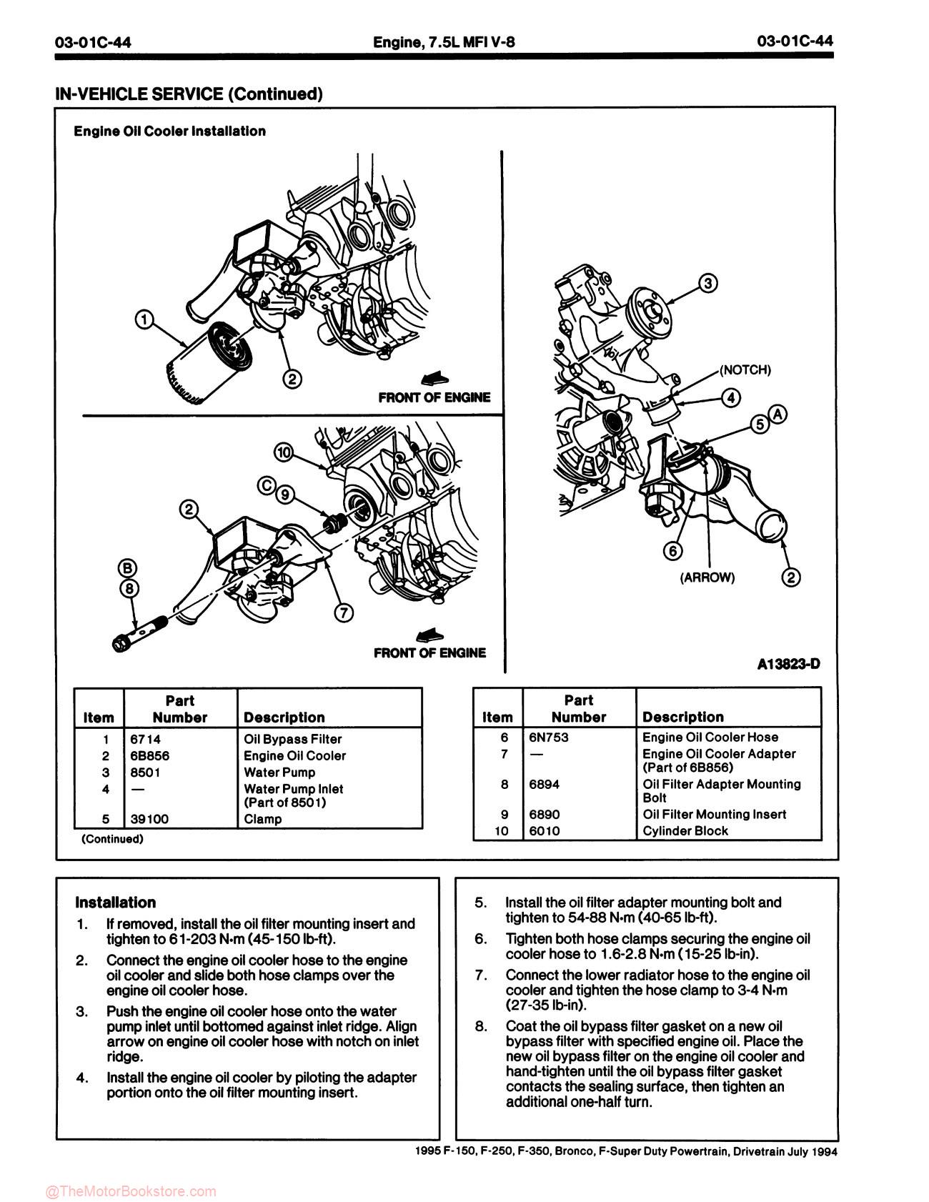 1995 Ford F-150 / F-250 / F-350 Truck, Bronco Service Manual - Sample Page 3