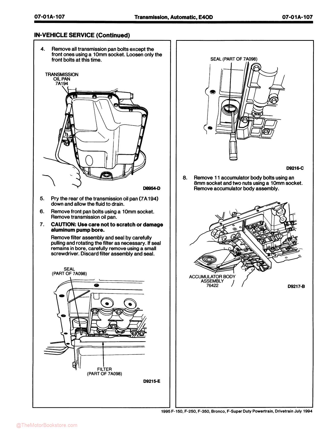 1995 Ford F-150 / F-250 / F-350 Truck, Bronco Service Manual - Sample Page 4