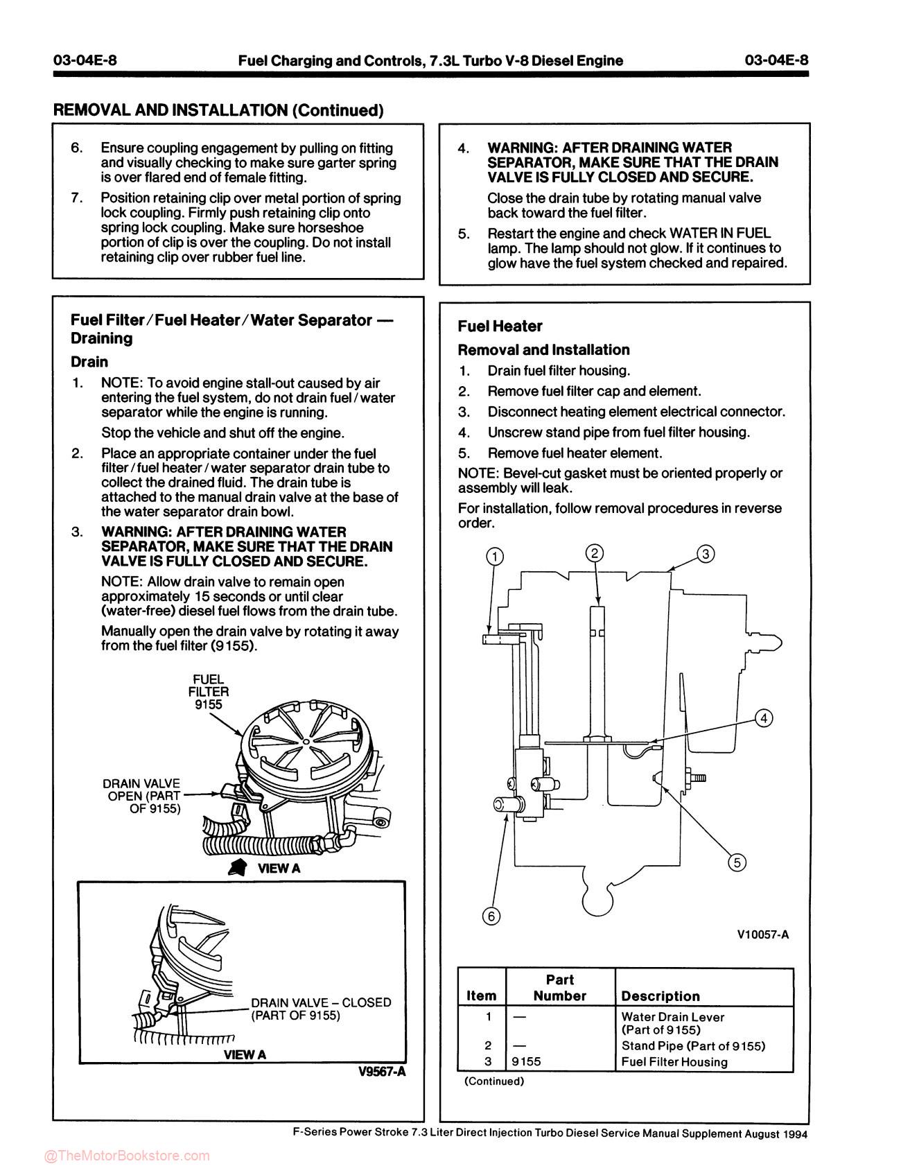 1995 Ford F-Series 7.3 Liter Diesel Service Manual Supplement - Sample Page 1