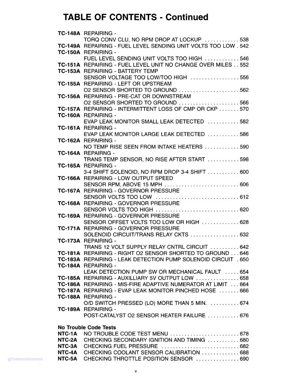 1996-1997 Dodge Truck Powertrain Diagnostic Procedures Manual  - Table of Contents 5