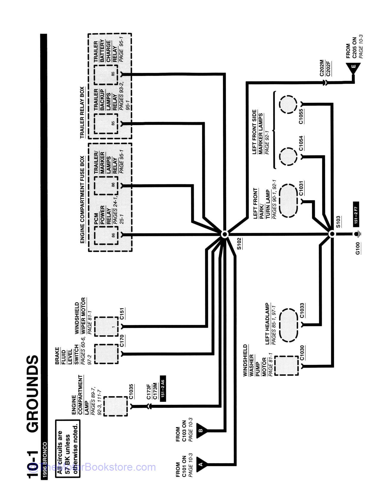 1996 Ford Bronco Electrical Vacuum Troubleshooting Manual - Sample Page 1