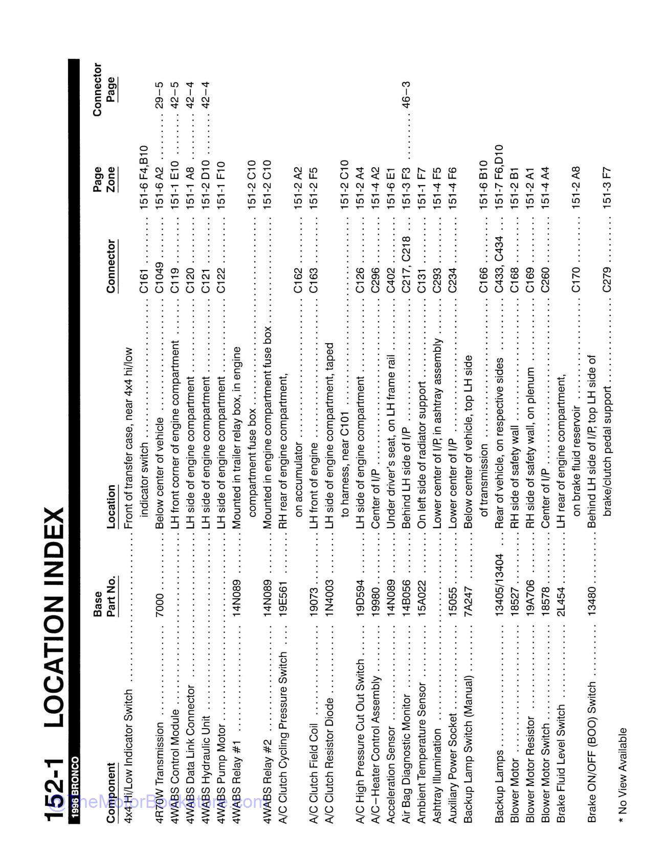 1996 Ford Bronco Electrical Vacuum Troubleshooting Manual - Sample Page 2