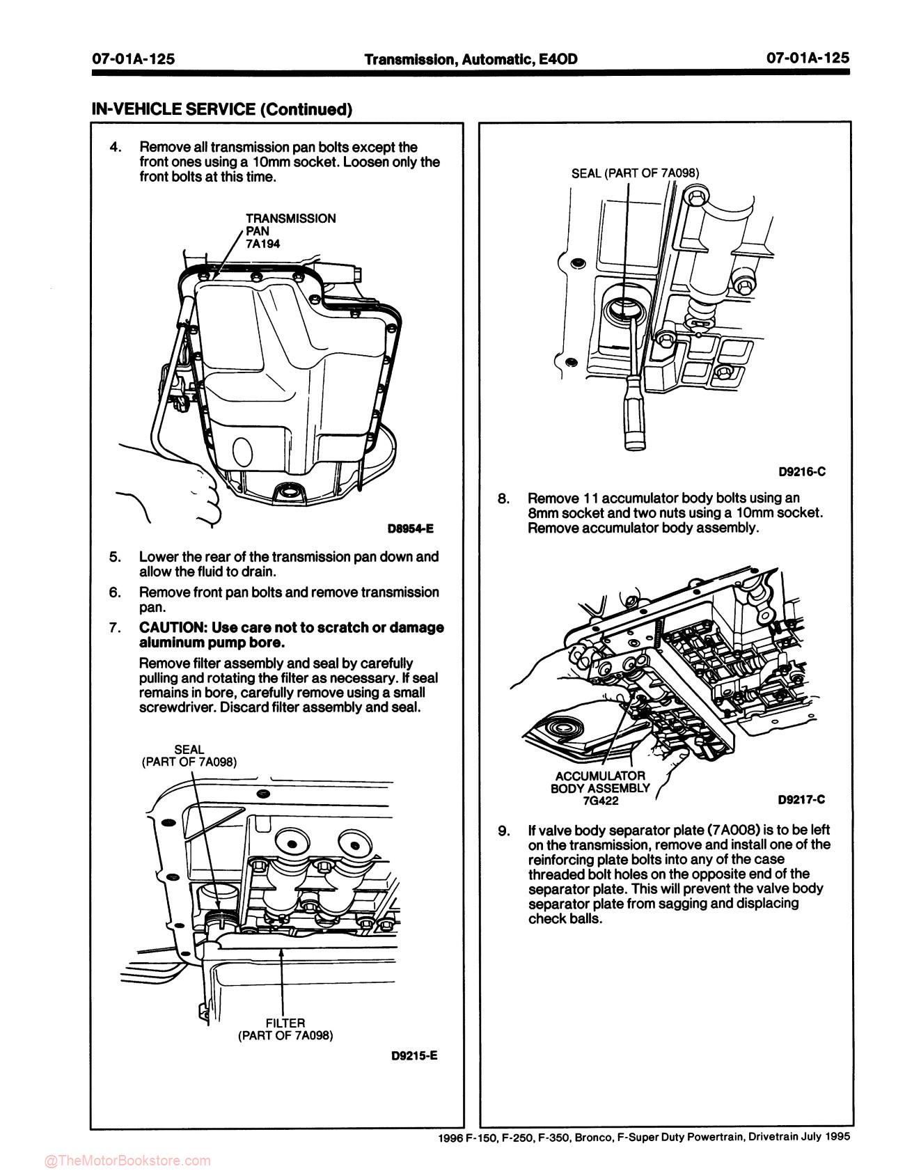 1996 Ford F-150 / F-250 / F-350 Truck, Bronco Service Manual - Sample Page 4