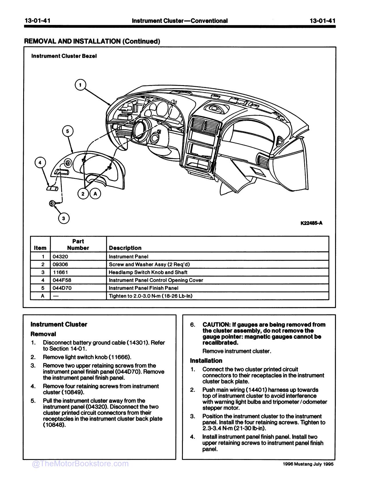 1996 Ford Mustang Service Manual - Sample Page 3