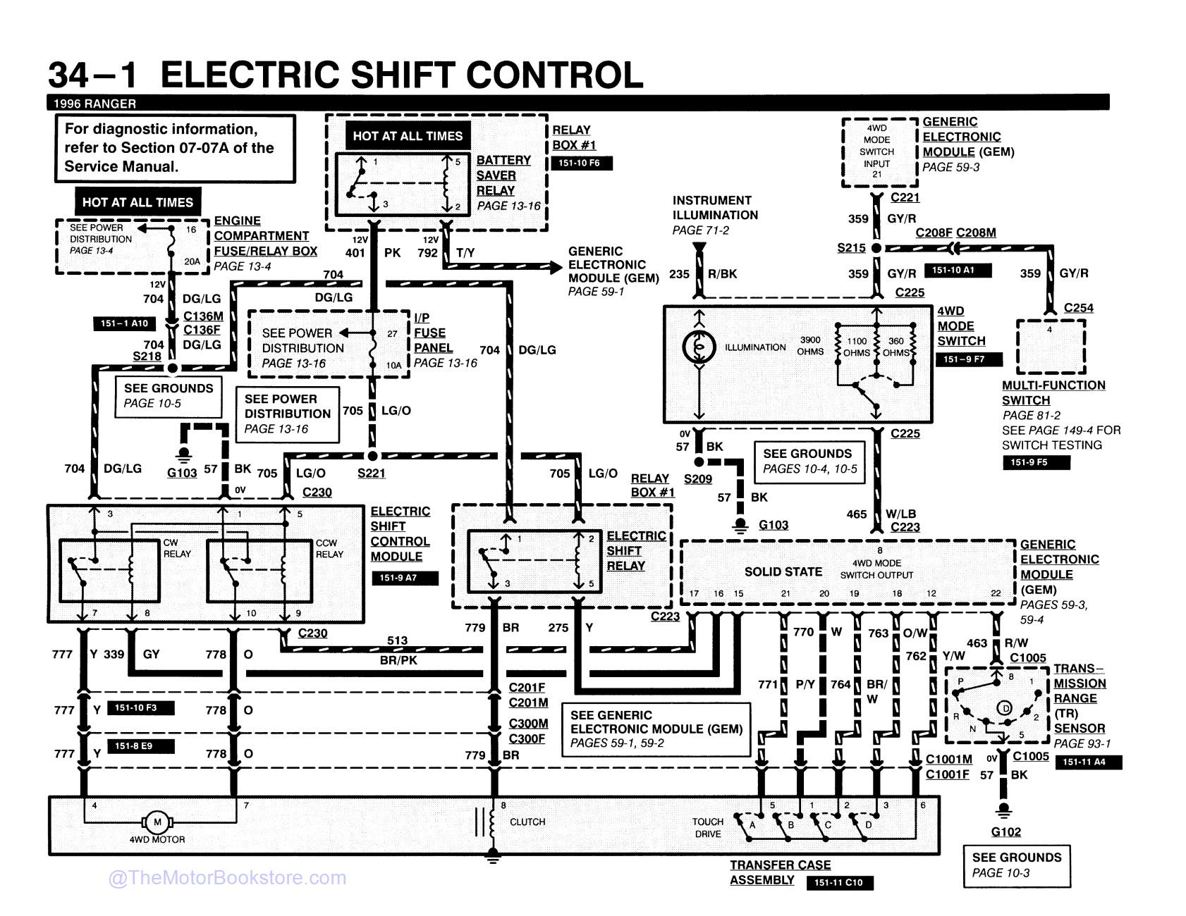1996 Ford Ranger Electrical and Vacuum Troubleshooting Manual - Sample Page