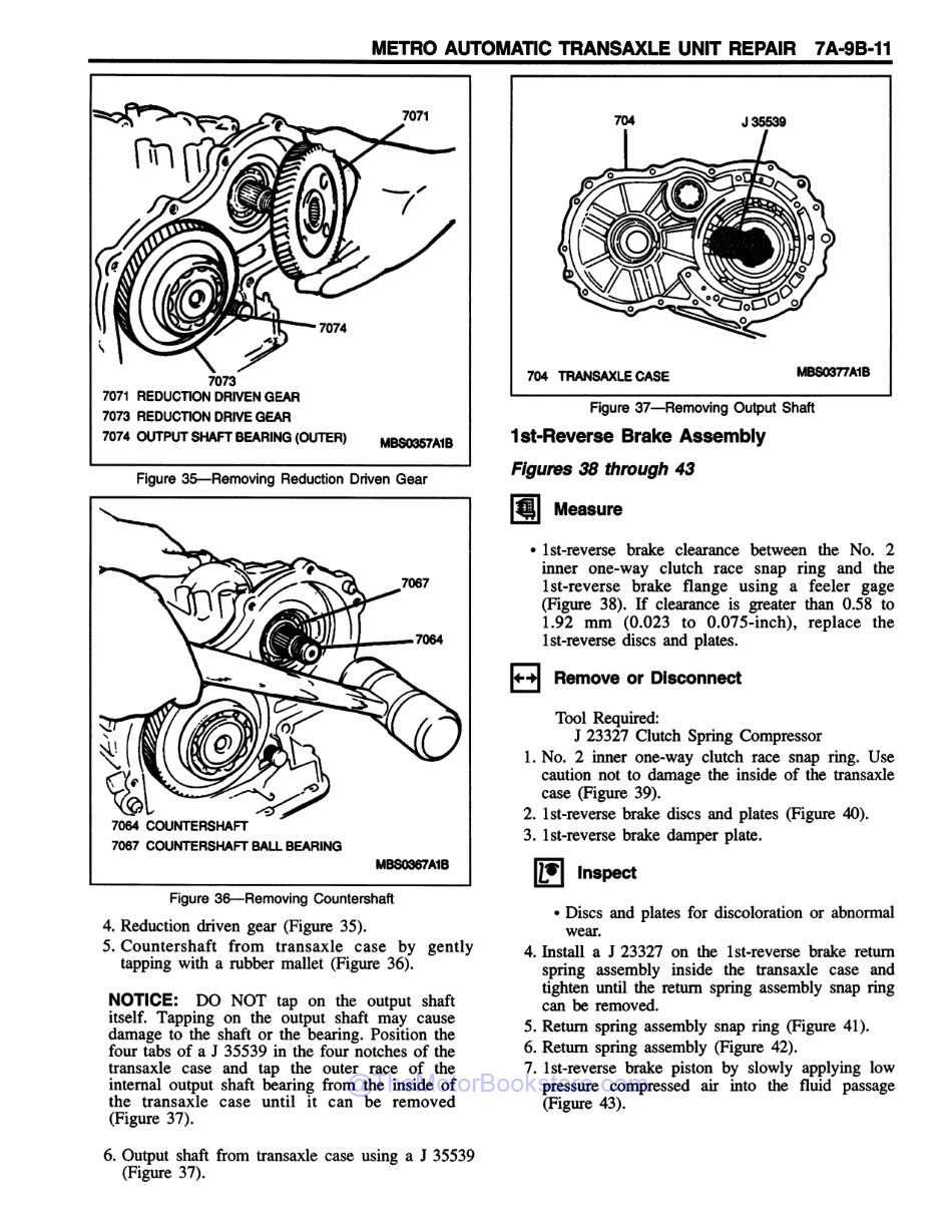 1996 GM Car & Truck Transmission, Transaxle & Transfer Case Overhaul Manual - Sample Page 1 - Metro Automatic Transaxle