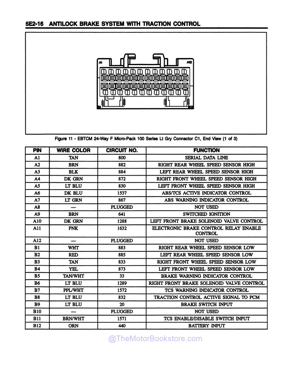 1997 Camaro Firebird Service Manual 2 Book Set - Sample Page 2 - Antilock Connector