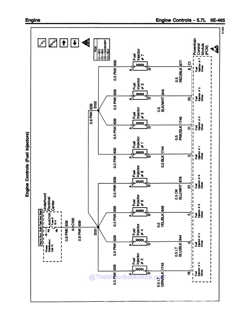 1997 Camaro Firebird Service Manual 2 Book Set - Sample Page 4 - Fuel Injectors Circuit
