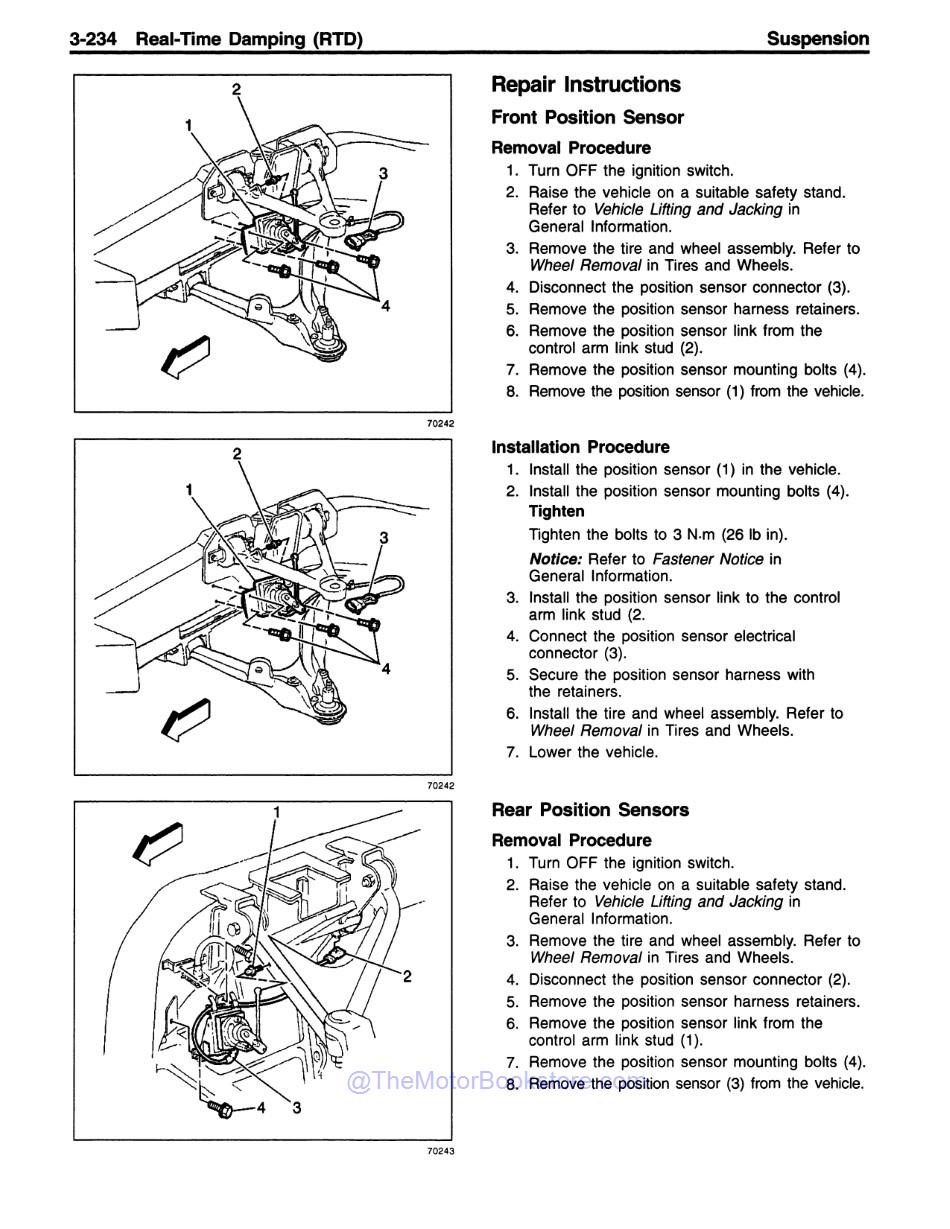 1997 Chevrolet Corvette Service Manual 3 Book Set - Sample Page 2 - Real Time Damping