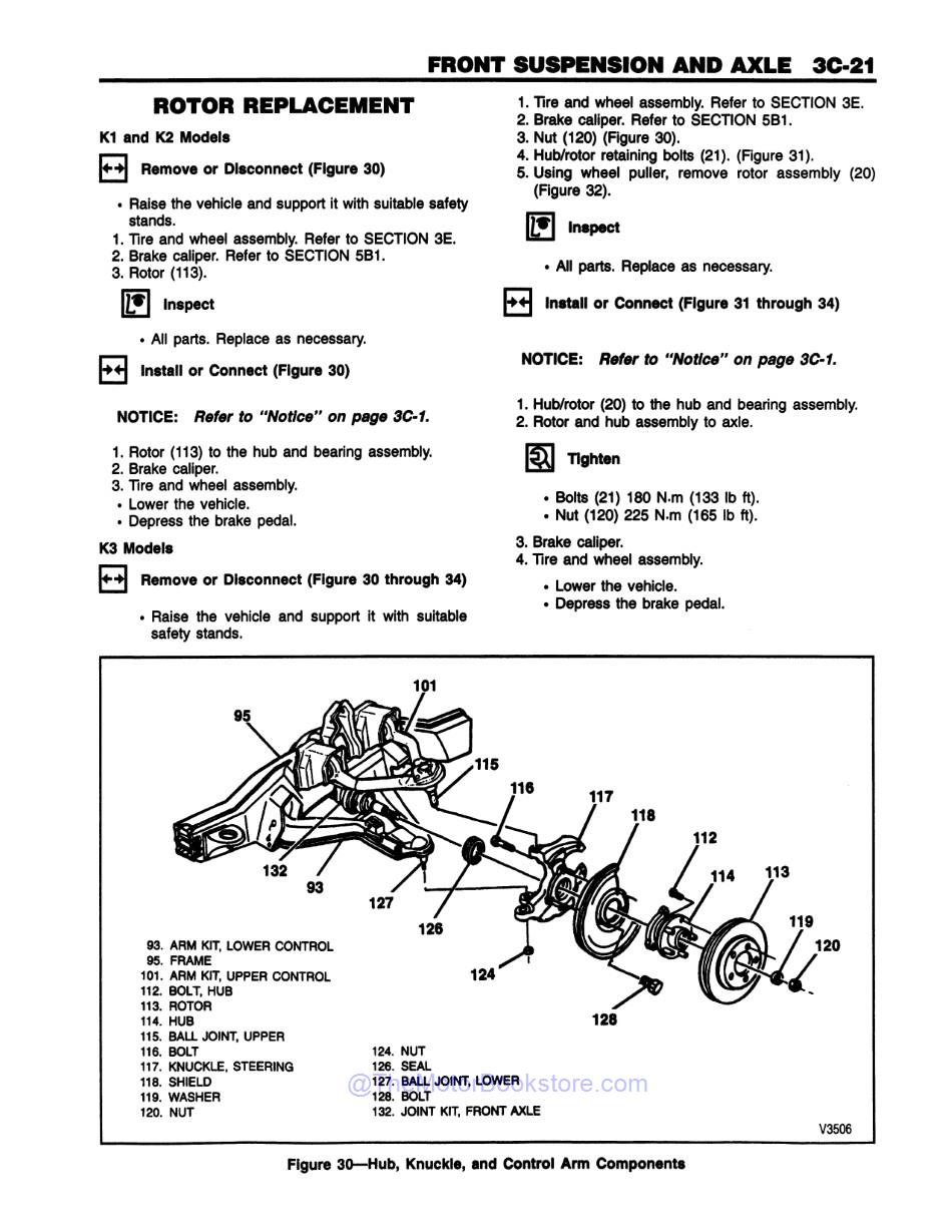 1997 Chevrolet & GMC C / K Truck Service Manual - Sample Page 1 - Rotor Replacement