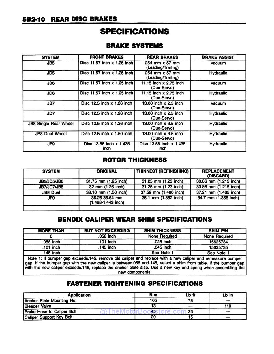 1997 Chevrolet & GMC C / K Truck Service Manual - Sample Page 2 - Rear Disc Brakes