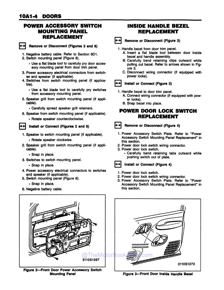 1997 Chevrolet & GMC C / K Truck Service Manual - Sample Page 3 - Doors