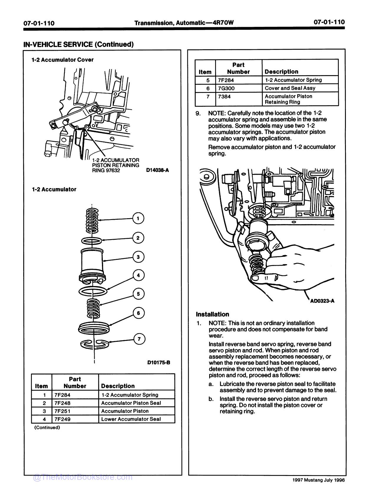1997 Ford Mustang Service Manual - Sample Page 2