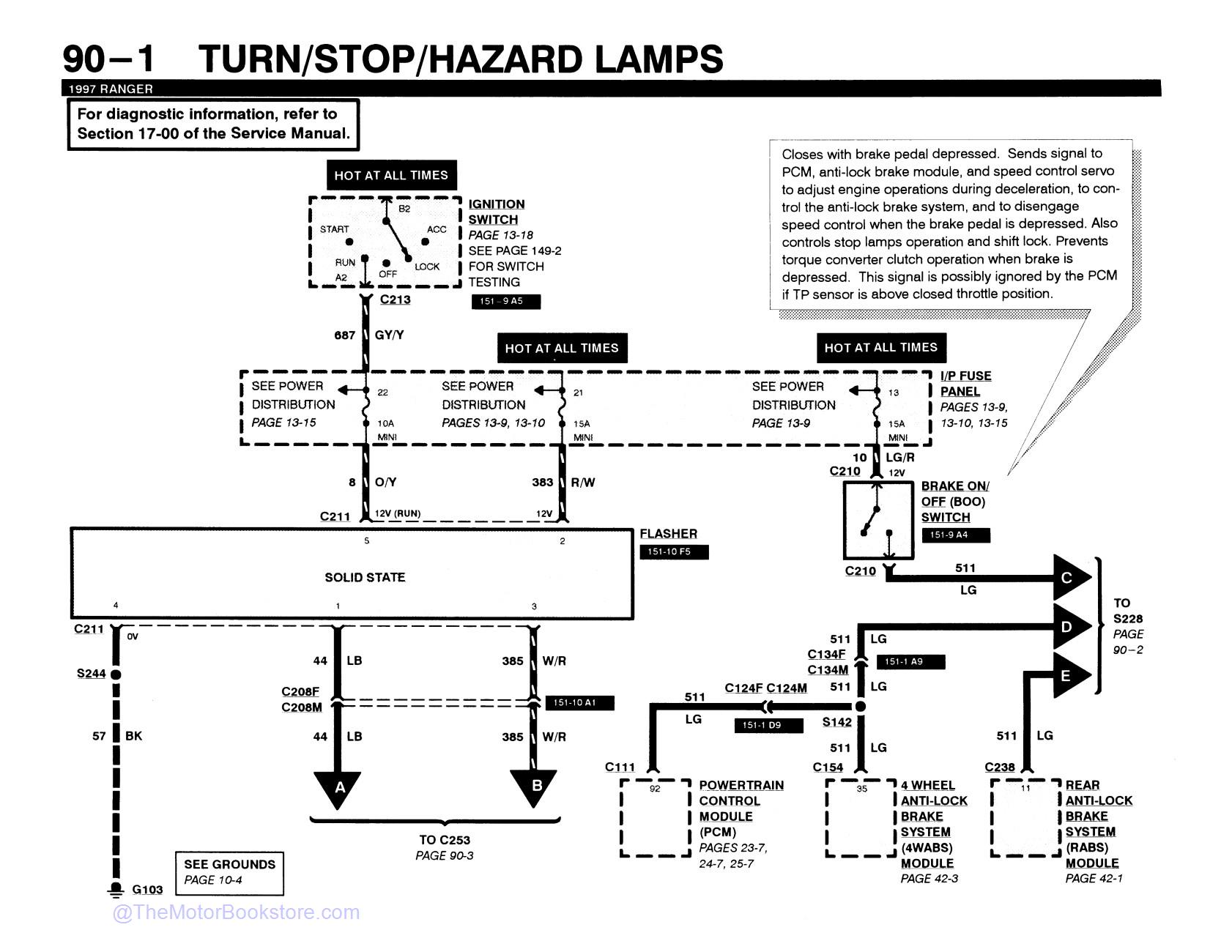 1997 Ford Ranger Electrical and Vacuum Troubleshooting Manual - Sample Page