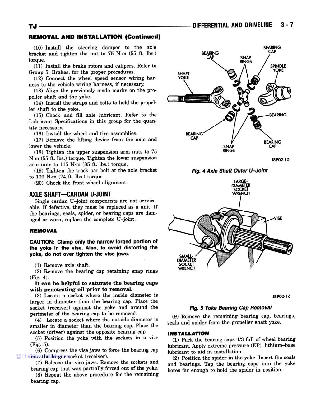 1997 Jeep Wrangler Engineering Changes Shop Manual Supplement - Sample Page 1