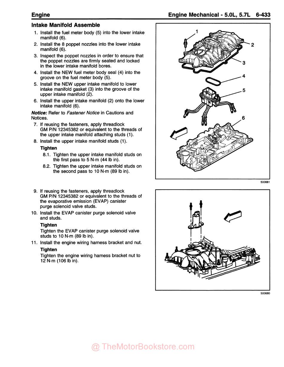 1998 Chevrolet & GMC C-K Truck Service Manual - Sample Page - Intake Manifold
