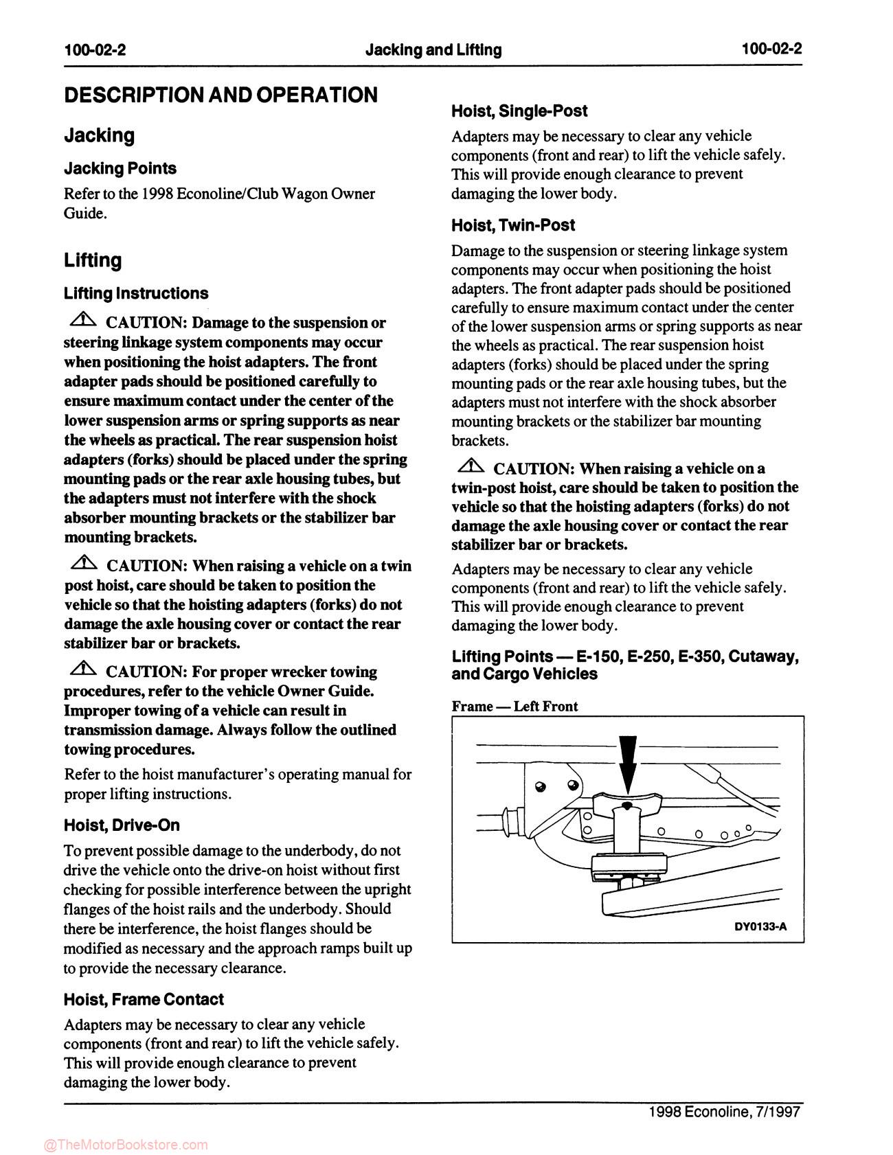 1998 Ford Econoline Workshop Repair Manual - Sample Page 1