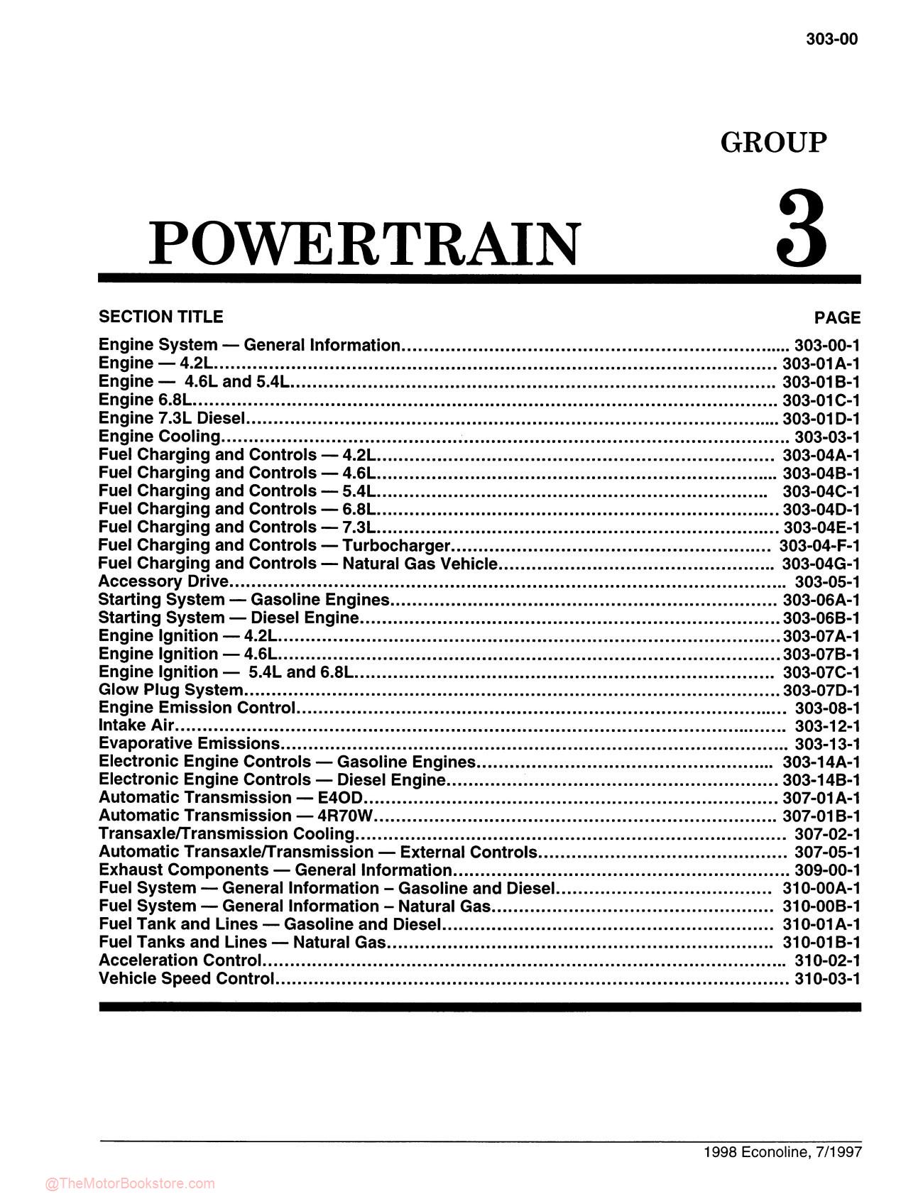 1998 Ford Econoline Workshop Repair Manual - Sample Page 3