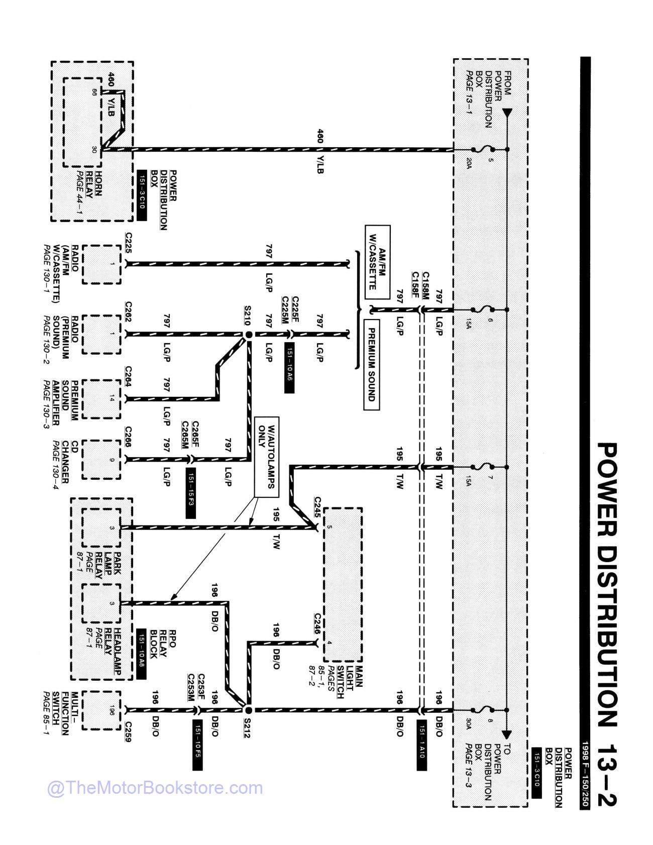 1998 Ford F-150, F-250 Electrical Troubleshooting Manual - Sample Page 3