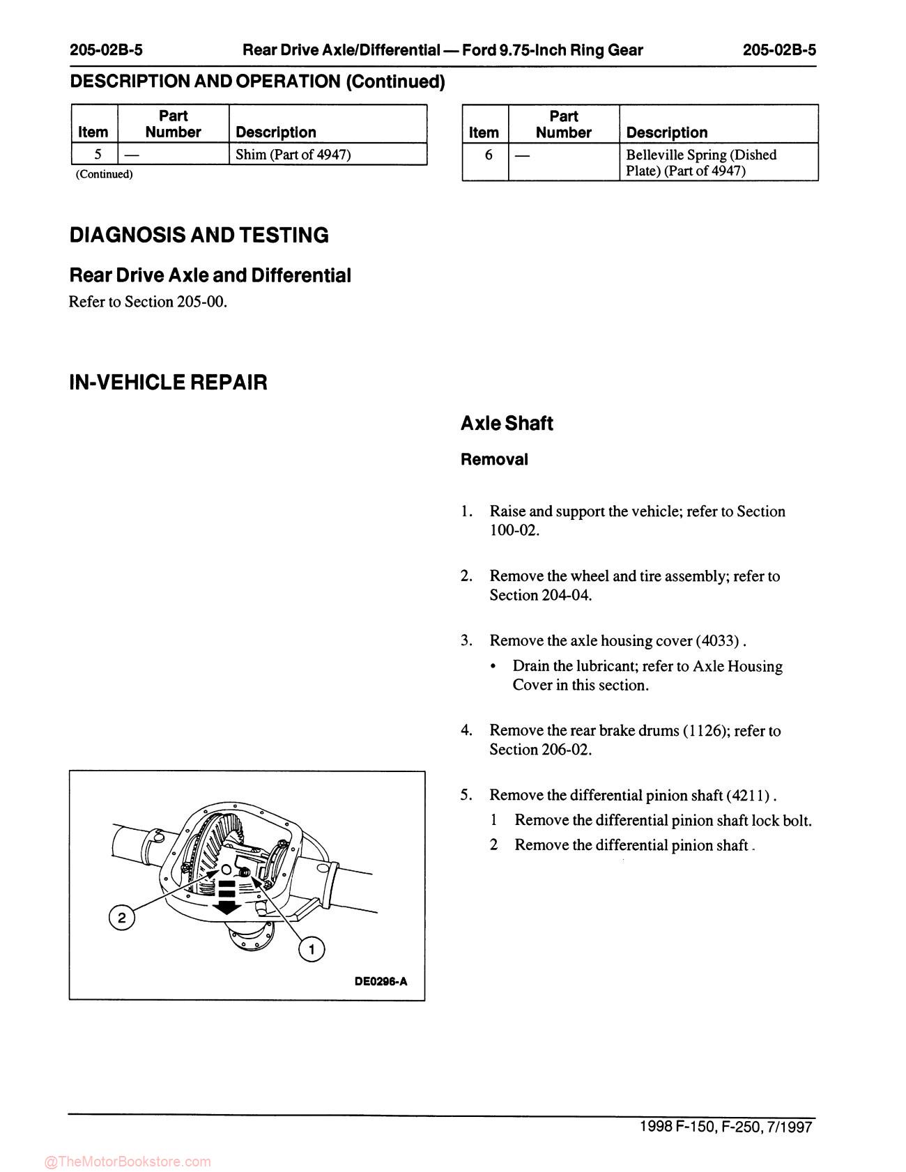 1998 Ford F-150, F-250 Truck Workshop Manual - Sample Page 1
