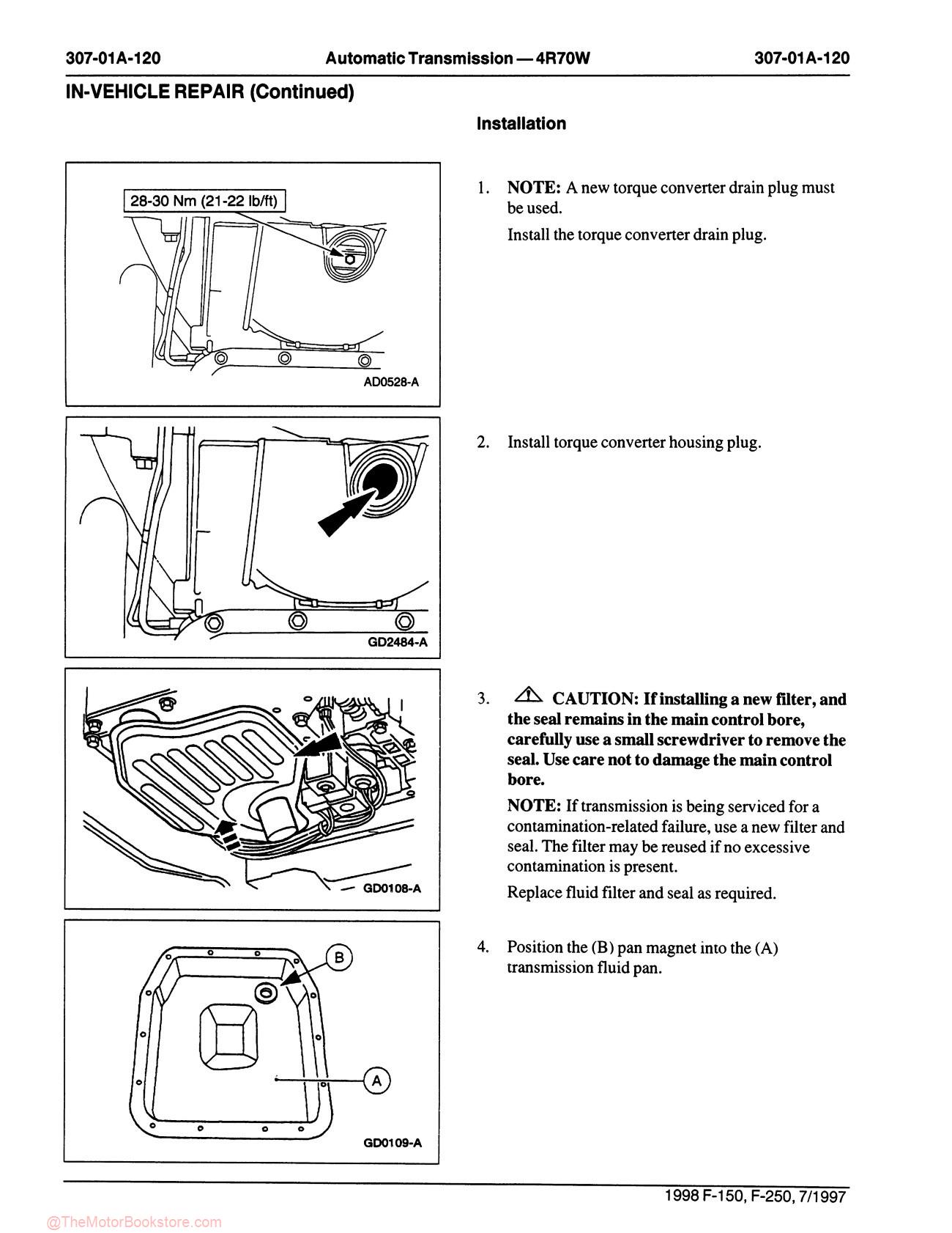 1998 Ford F-150, F-250 Truck Workshop Manual - Sample Page 5