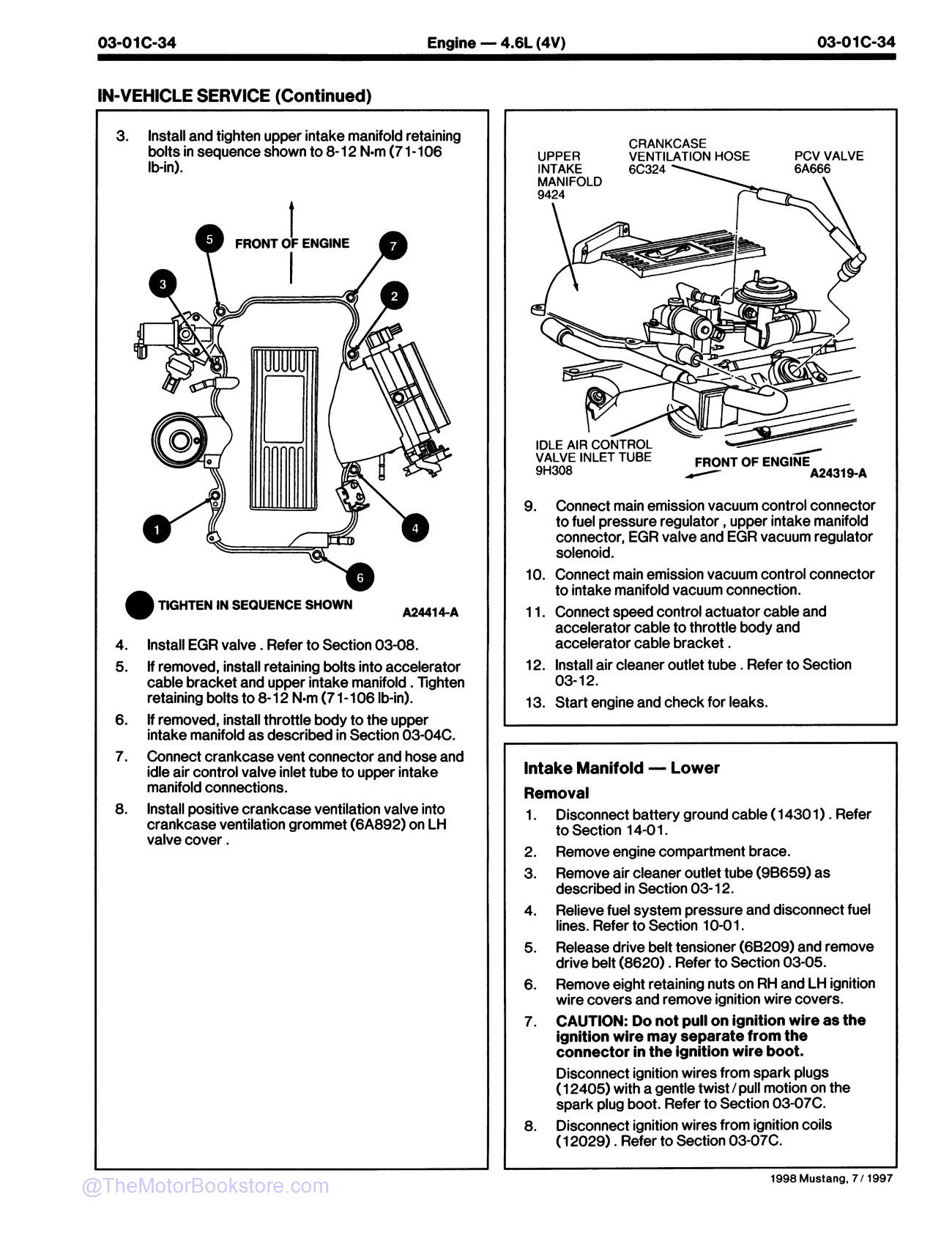 1998 Ford Mustang Service Manual - Sample Page 1