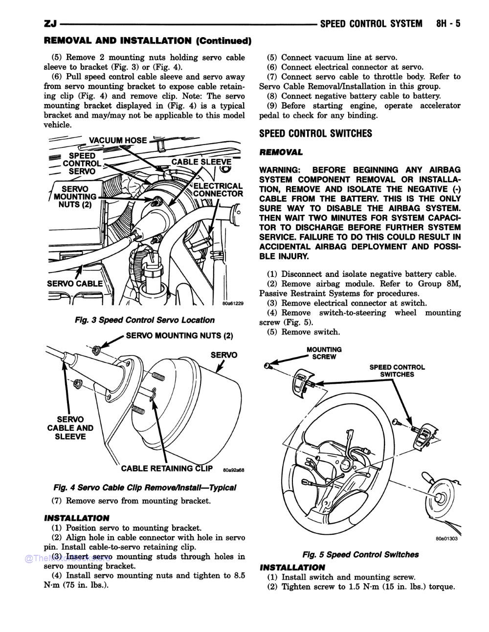 1998 Jeep Grand Cherokee Shop Manual - Sample Page 1