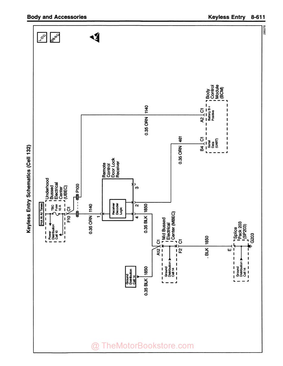 1999 Chevrolet Silverado & GMC Sierra Service Manual - Sample Page - Keyless Entry Schematic