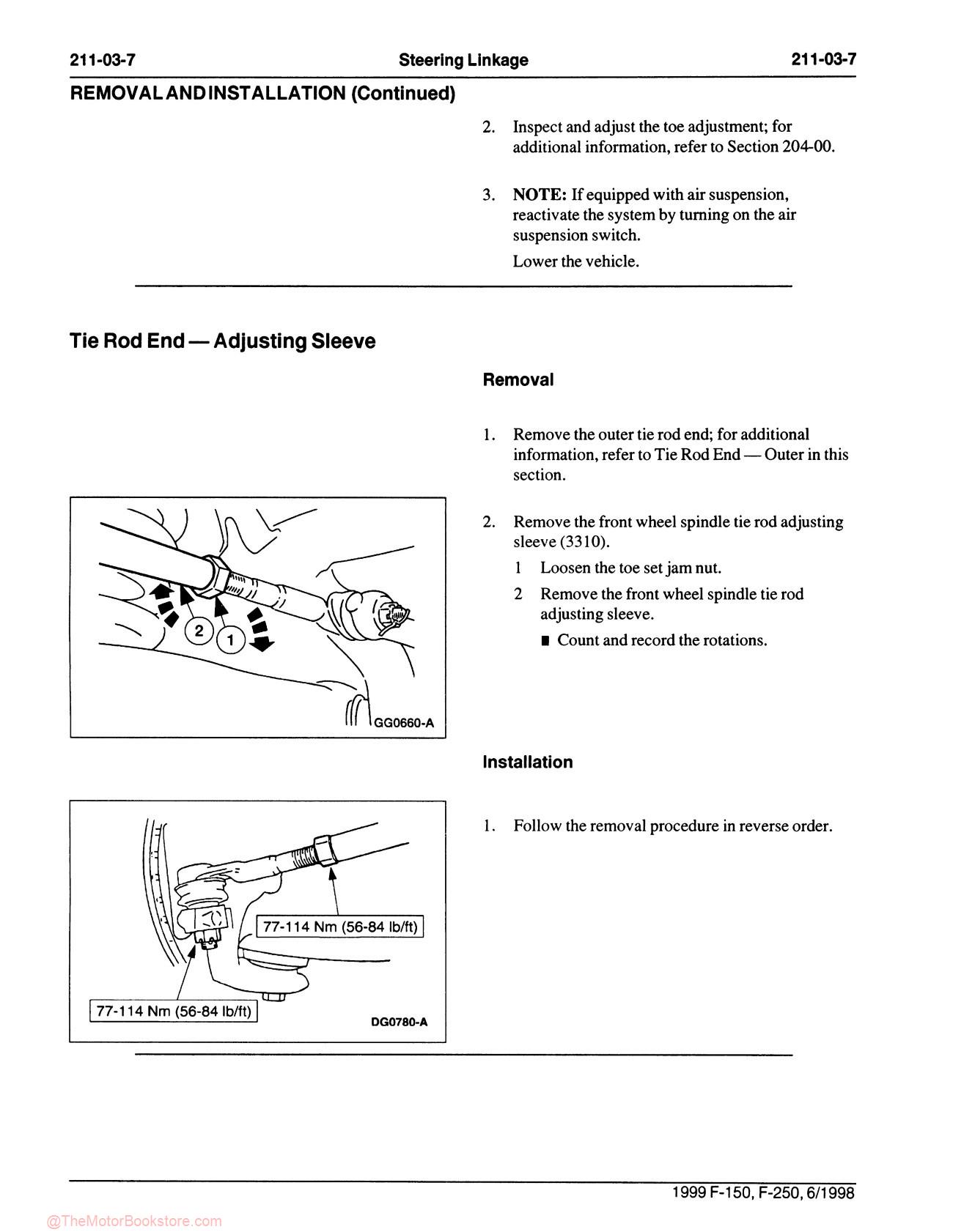 1999 Ford F-150, F-250 Workshop Repair Manual - Sample Page 1