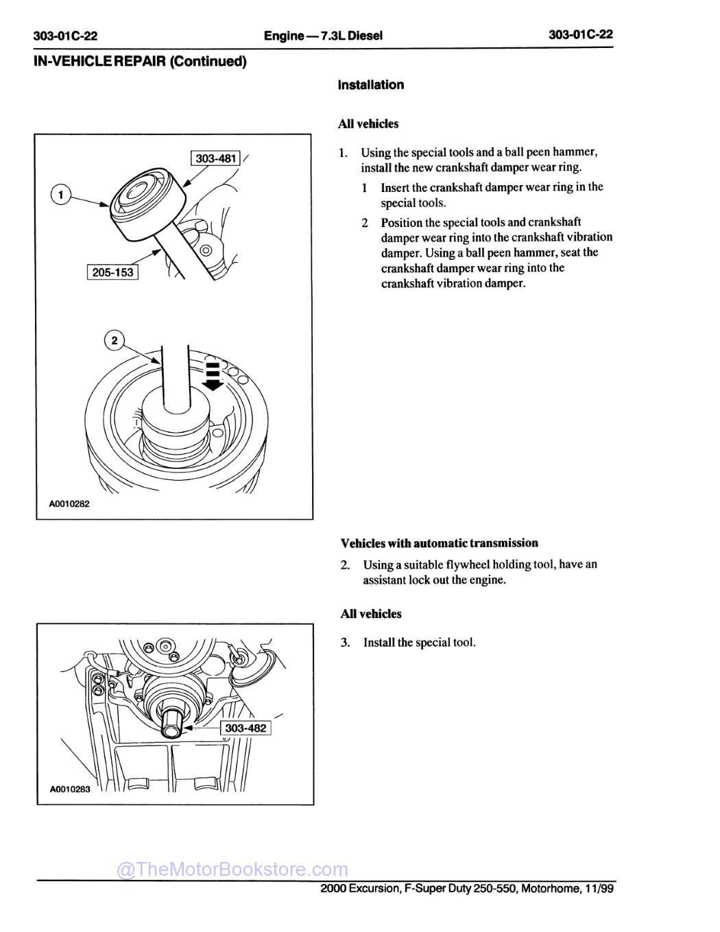 2000 Ford F-Super Duty 250, 350, 450, 550, Excursion Workshop Manual - Sample Page 3