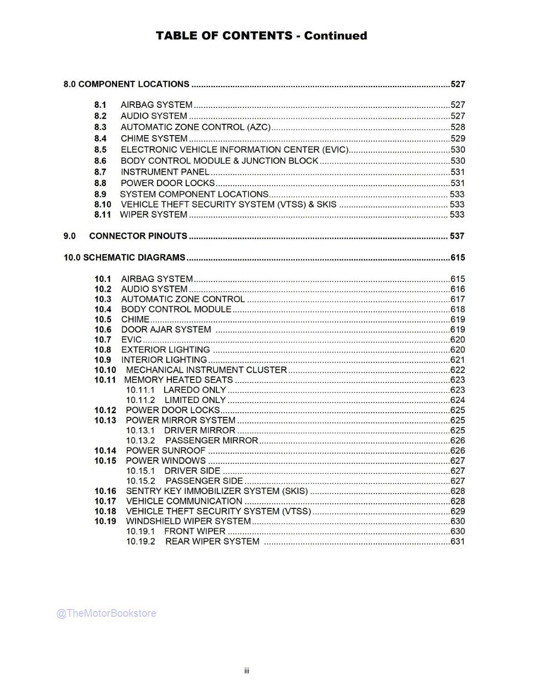 2000 Jeep Grand Cherokee Body Diagnostic Procedures Manual - Table of Contents 3 2000 Jeep Grand Cherokee Body Diagnostic Procedures Manual - Table of Contents 3