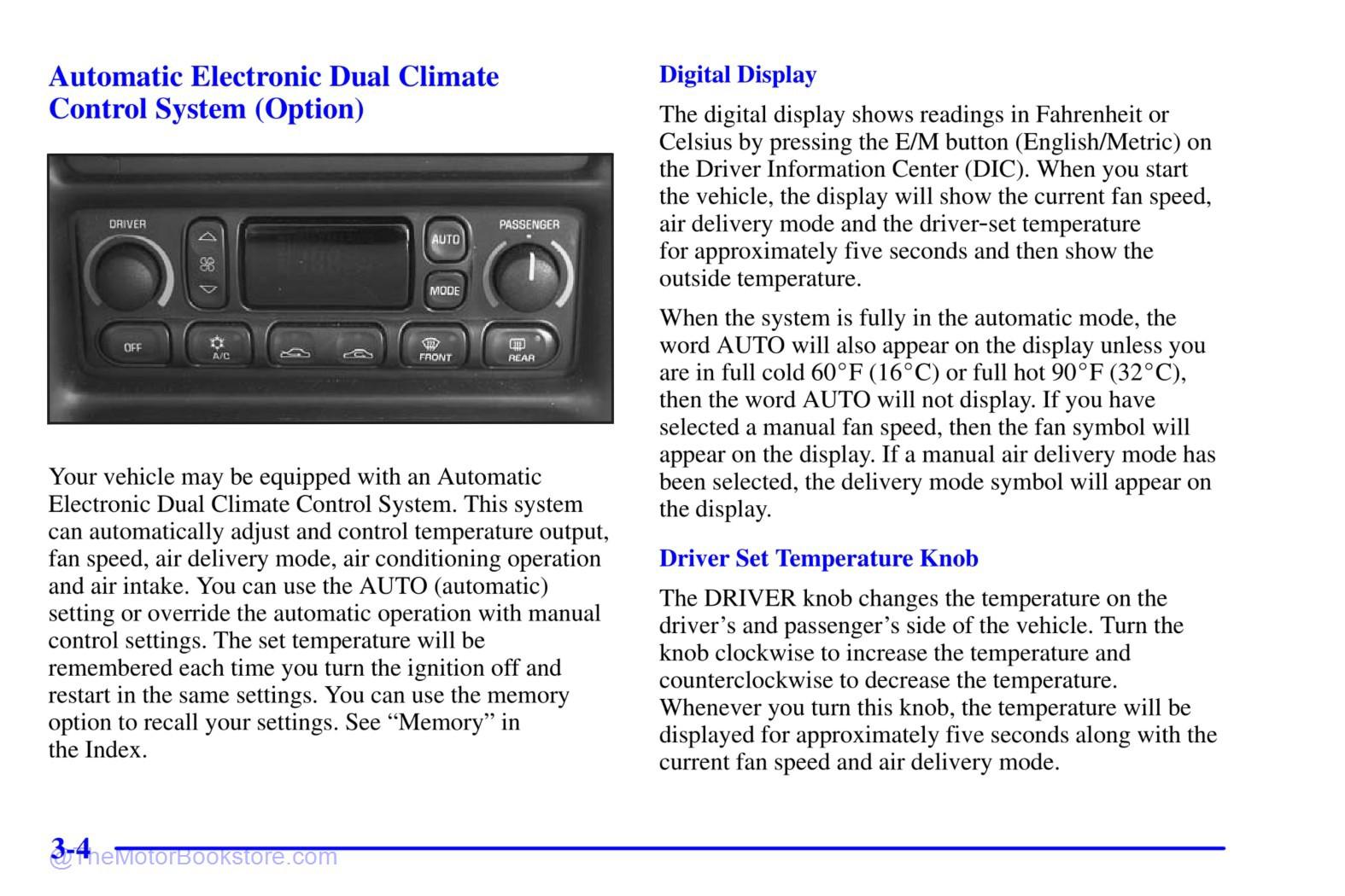 2001 Chevrolet Corvette Owner's Manual - Sample Page 1