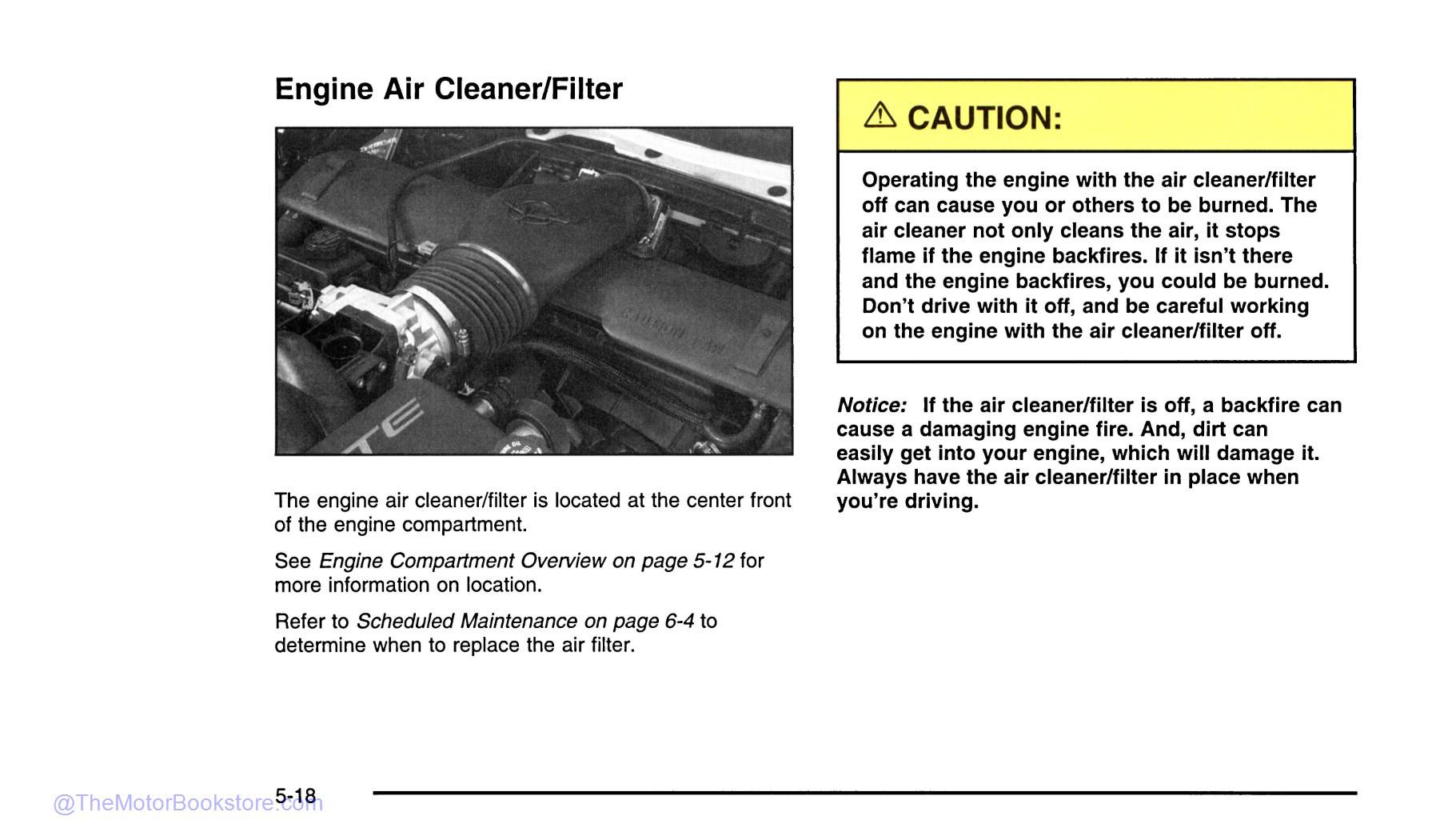2003 Chevrolet Corvette Owner's Manual - Sample Page 1