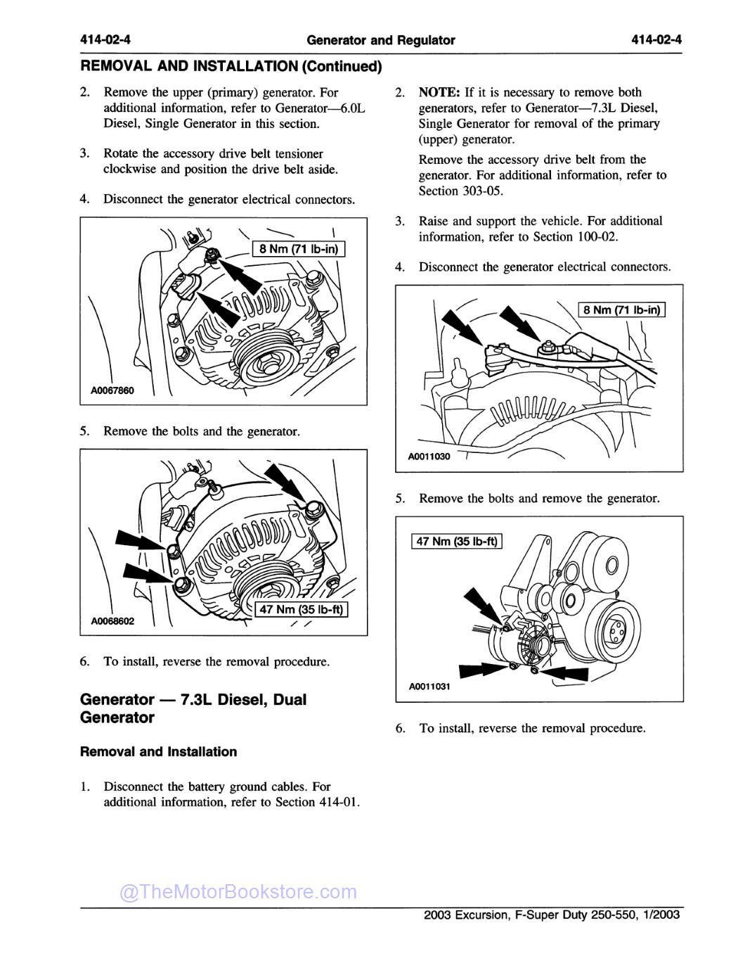 2003 Ford F-Super Duty 250, 350, 450, 550 & Excursion Workshop Manual - Sample Page 2