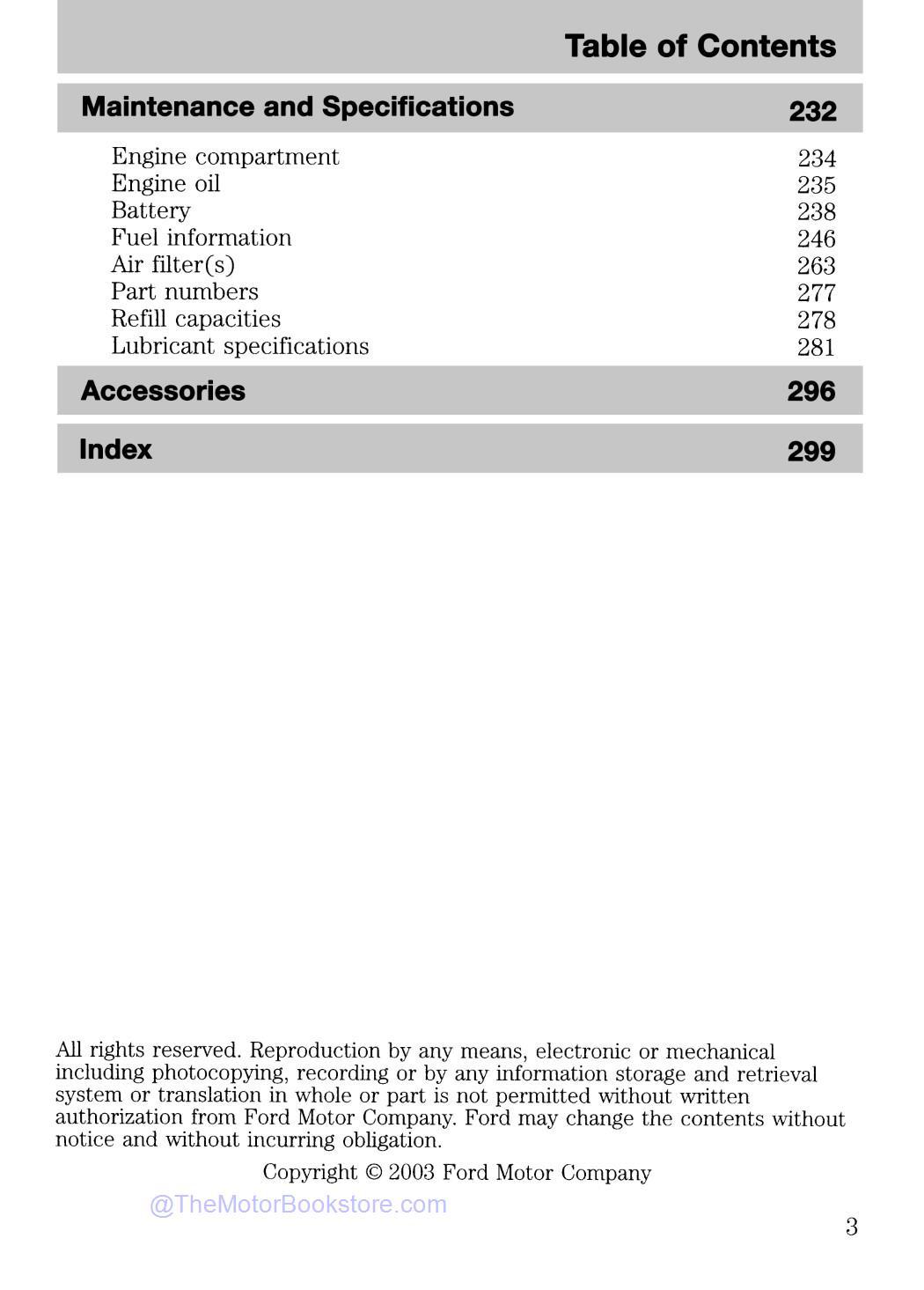 2004 Ford F-250 - F-550 Super Duty F-Series Owner's Guide - Table of Contents 3 2004 Ford F-250 - F-550 Super Duty F-Series Owner's Guide - Table of Contents 3