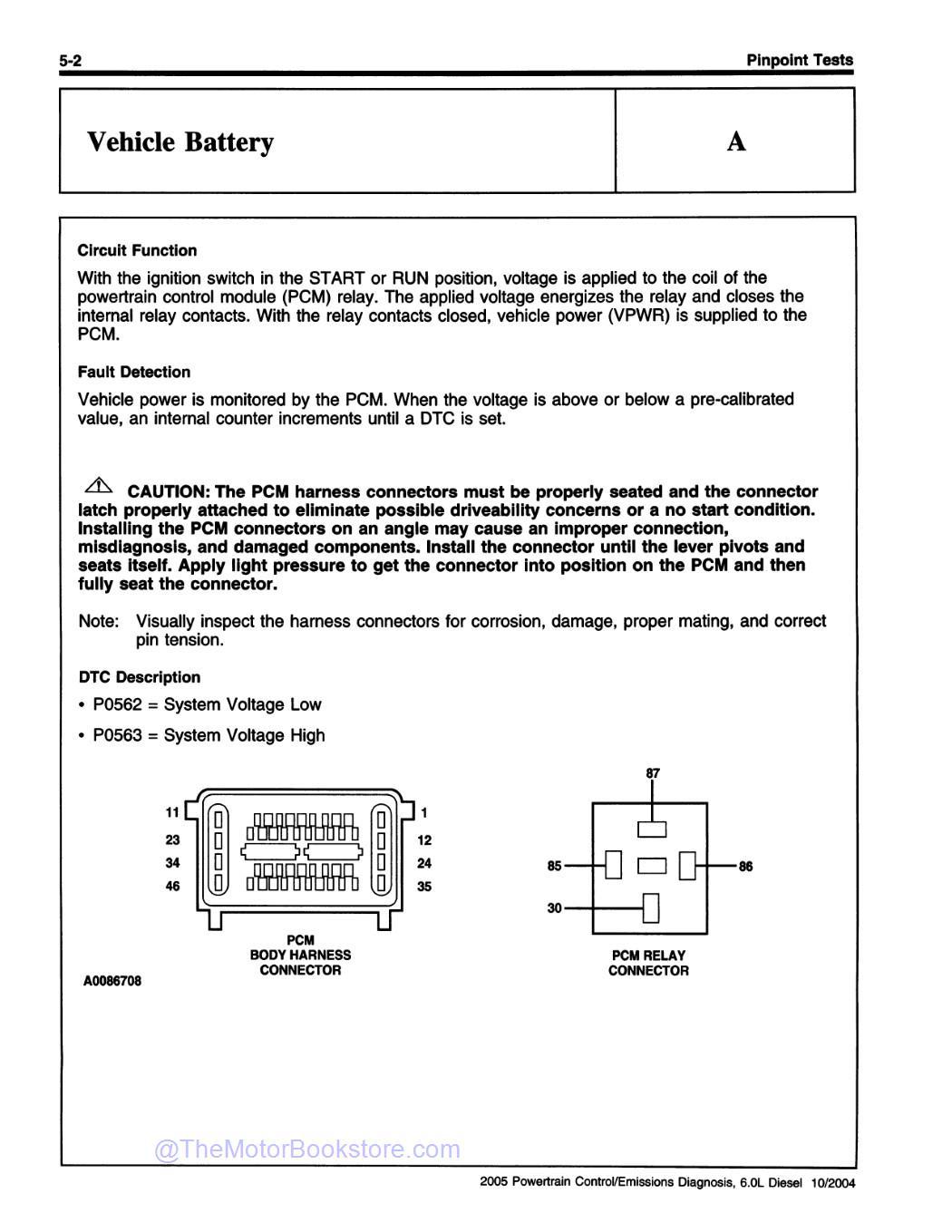 2005 Ford 6.0L Diesel Powertrain Control / Emissions Diagnosis Manual - Sample Page
