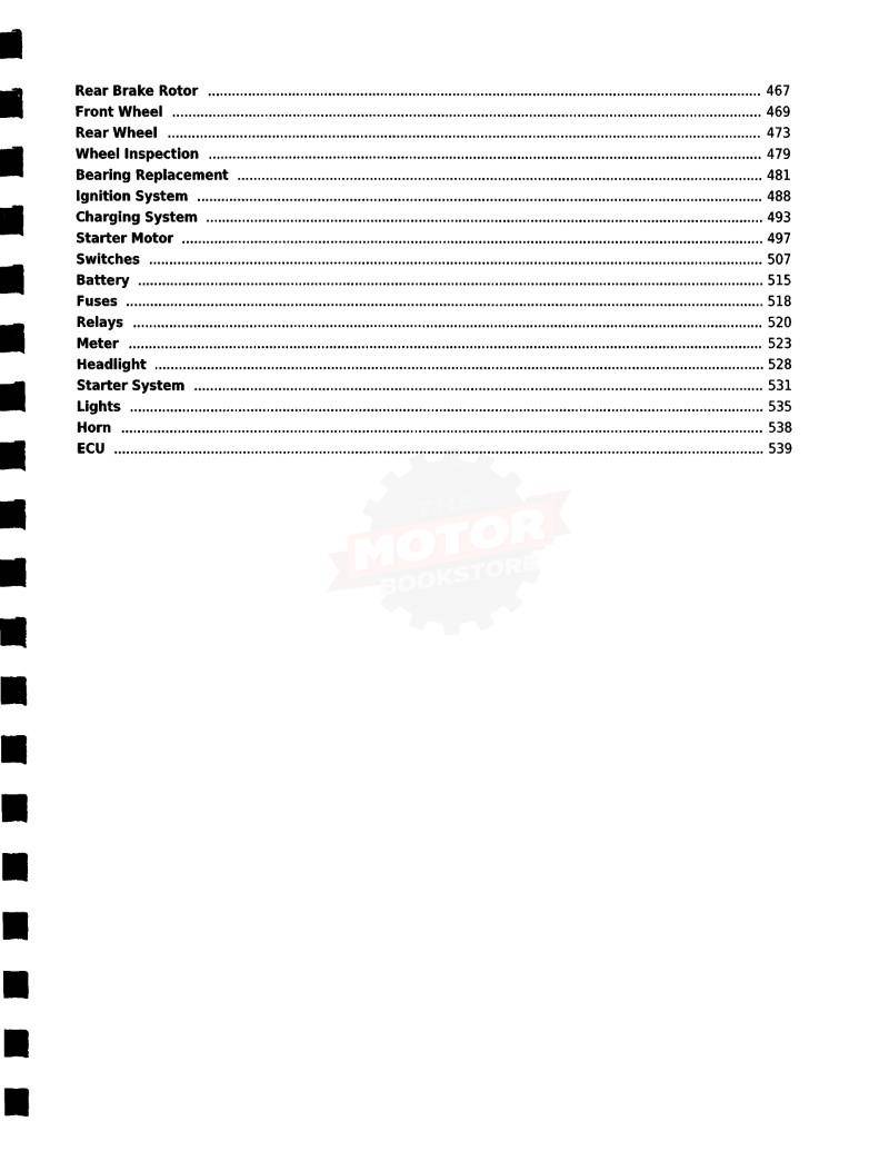 2013-2017 Kawasaki Ninja EX300 Service Manual - Table of Contents 3