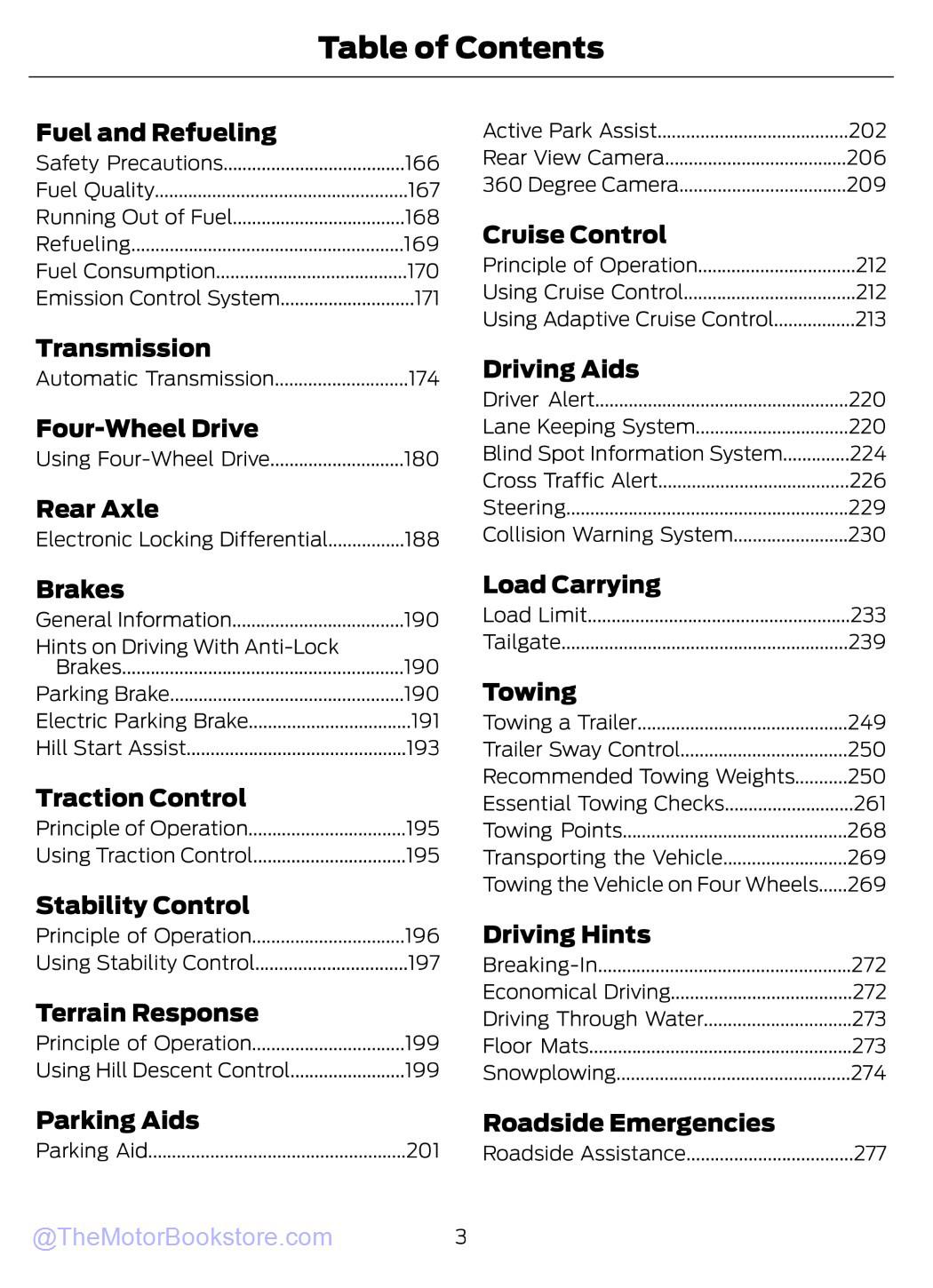 2015 Ford F-150 Truck Owner's Manual - Table of Contents