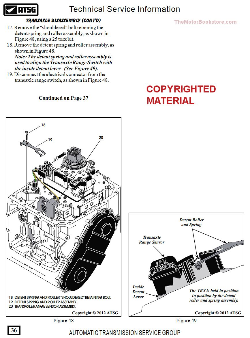 Chrysler/Dodge 62TE Transmission Rebuild Sample Page - ATSG