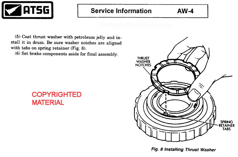 Install Thrust Washer Jeep AW4 Transmission Rebuild Sample Page - ATSG