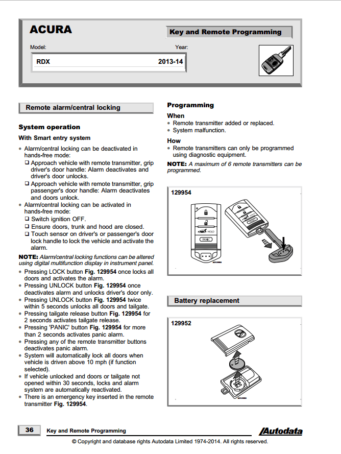 Autodata - Key and Remote Programming Sample Page - 14-420