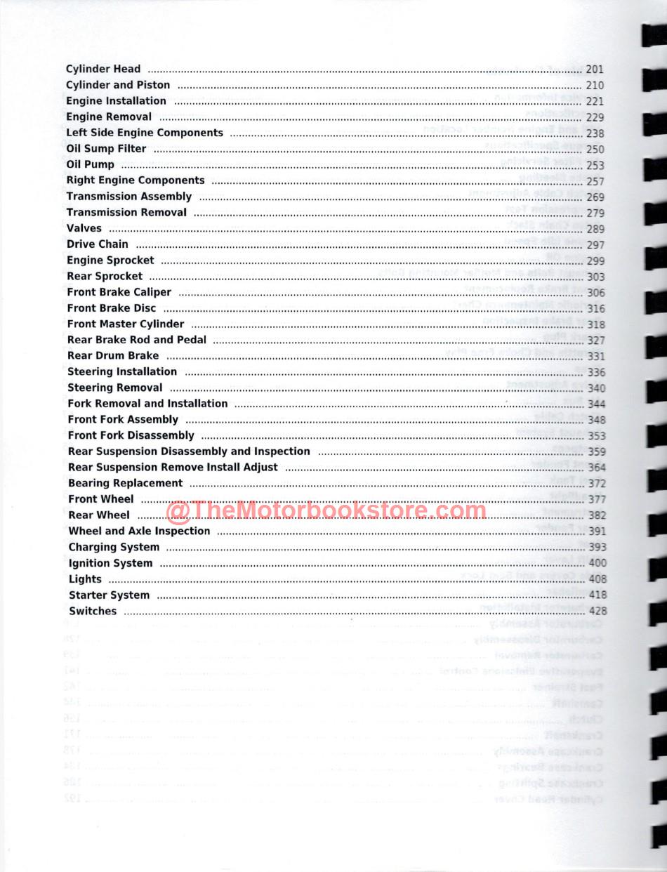 Suzuki GZ250 Marauder Service Manual  - Table of Contents Page 2