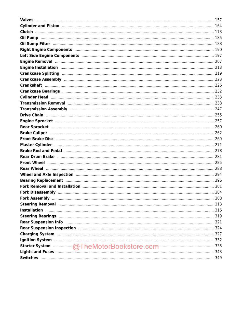 Suzuki TU250X Service Manual - Table of Contents Page 2