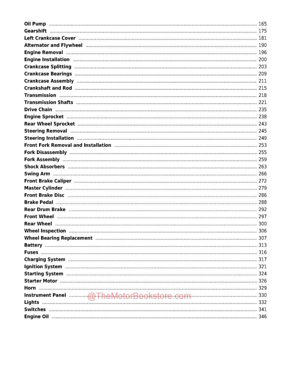 Kymco Spade 150 (Air 150Fi) Service Manual - Table of Contents Page 2