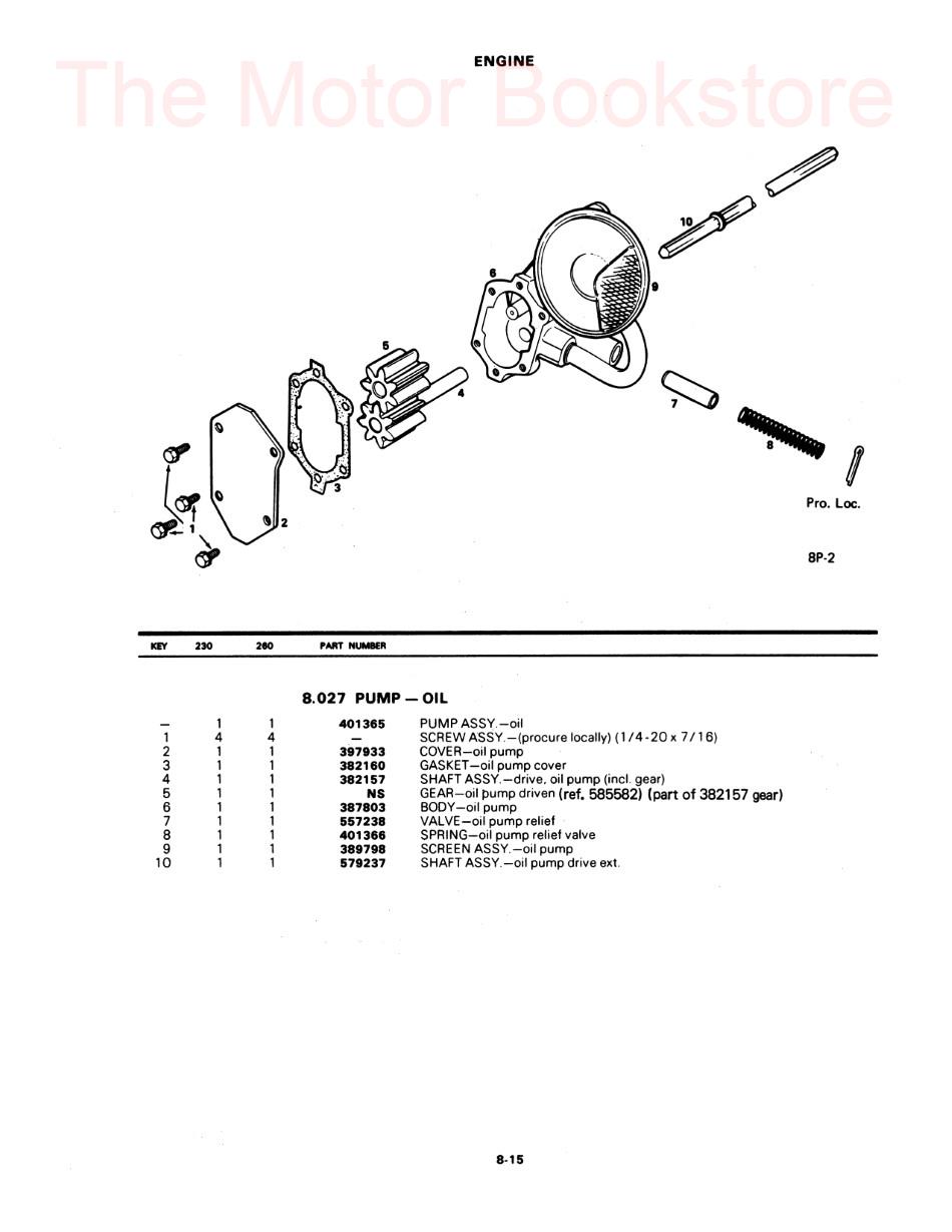 1973-1978 GMC Motorhome Parts Book Sample Page - Engine