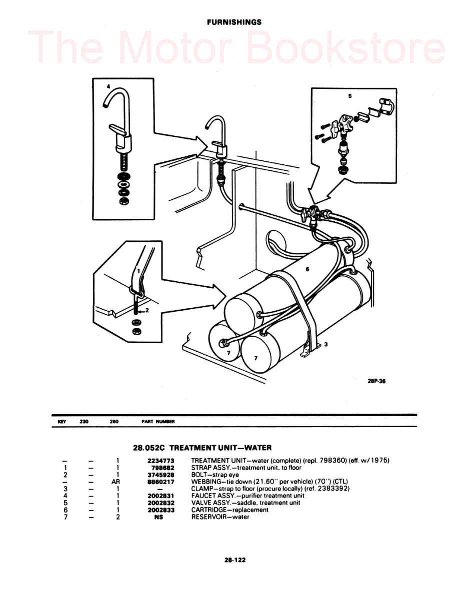 1973-1978 GMC Motorhome Parts Book Sample Page - Furnishings